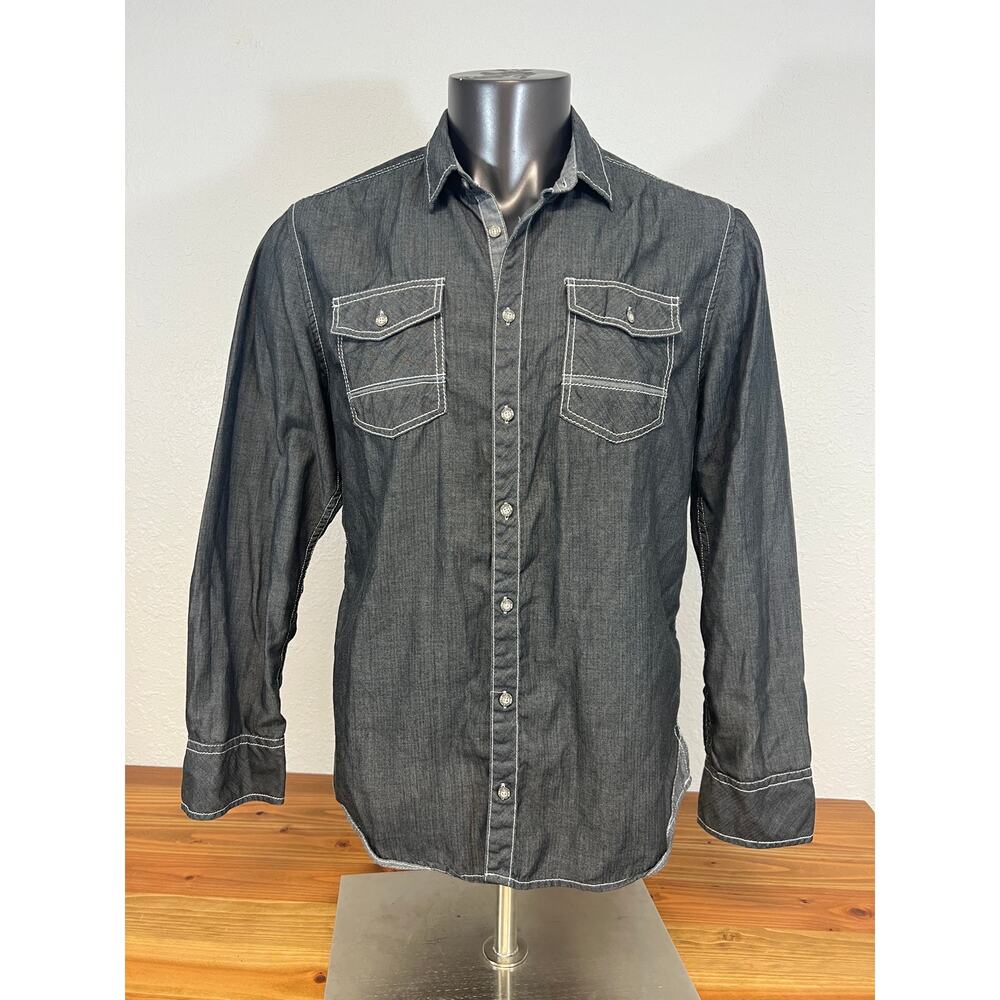 BKE Buckle Men's Button Up Shirt Standard Fit Western Rockabilly Size Large